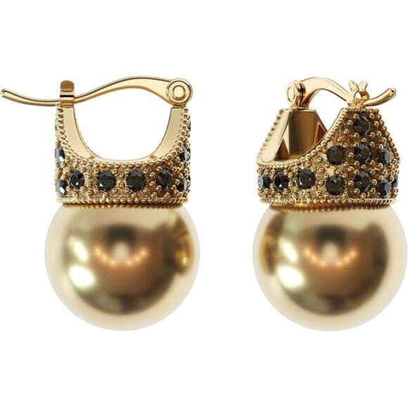 Classic Pearl Earrings | Timeless Golden Tone Elegant Jewelry Gift - Picture 1 of 5